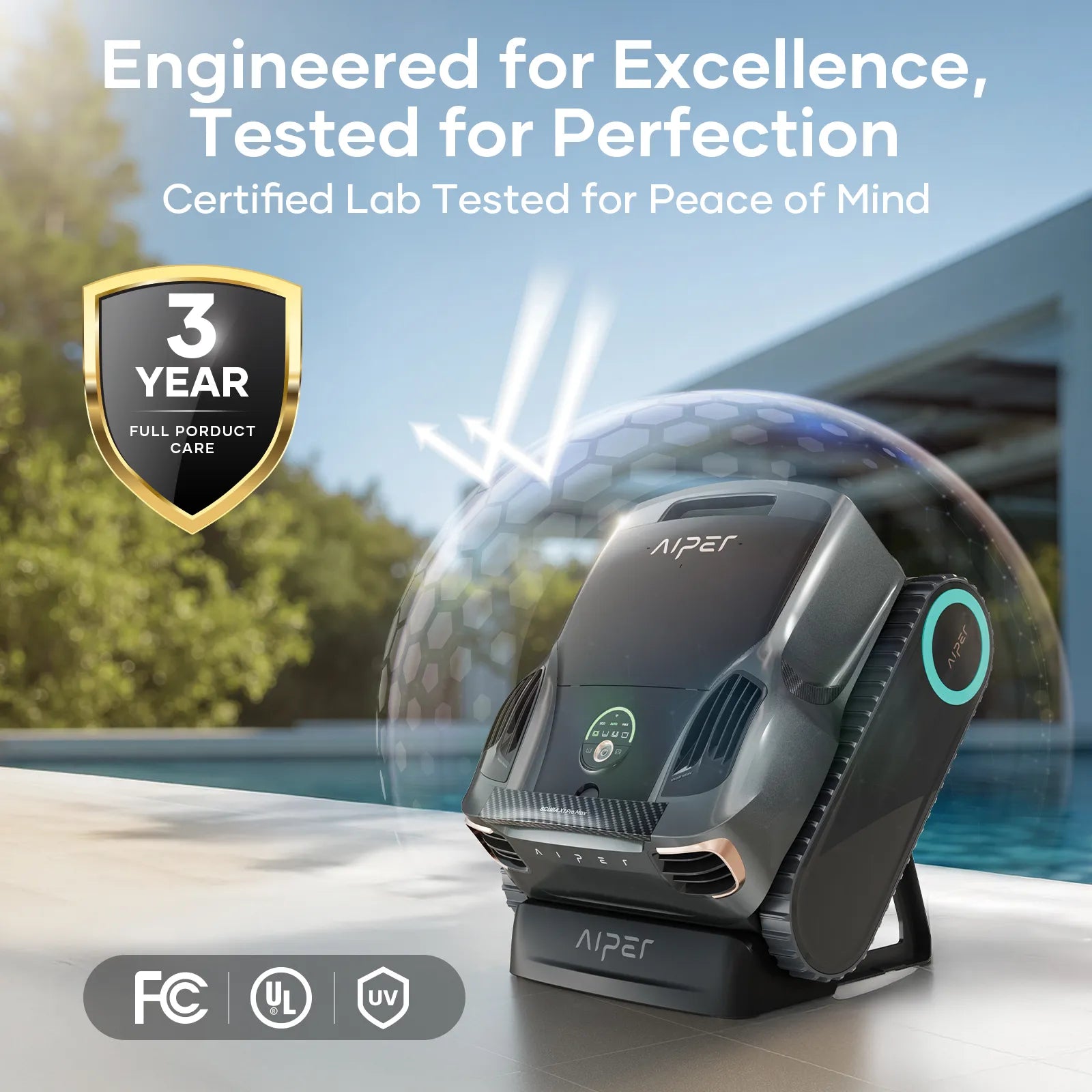 Robot de piscine sans fil Aiper Scuba X1 Pro Max – Nettoyage intelligent complet